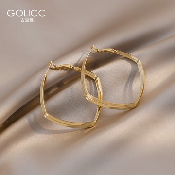 歐美輕奢設計感雙層大耳圈耳環2021年新款潮女s925銀針夸張耳飾