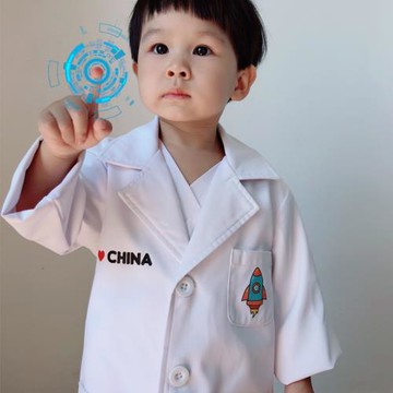 高端兒童小科學家衣服裝白大褂實驗服松緊幼兒園航天六一角色表演