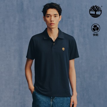 Timberland 中性深寶石藍快乾短袖Polo衫|A66DU433