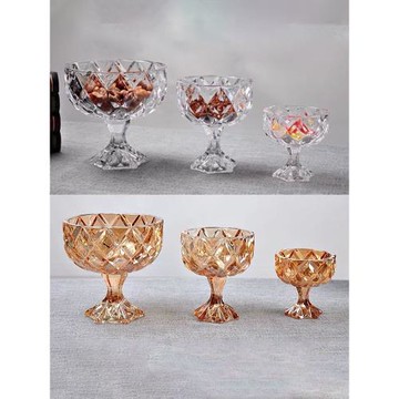 水晶玻璃盒高腳罐果盤碟小精致糖果碗水果盤甜品杯高顏值托盤高端