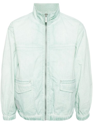 izzue - logo-appliqué shell jacket - men - Nylon - XL - Green
