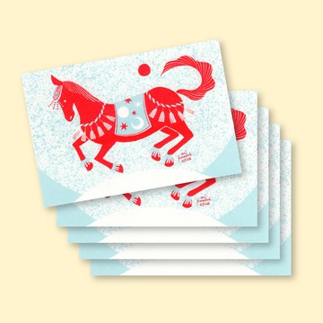 2026年生肖馬插畫明信片【5張套組】