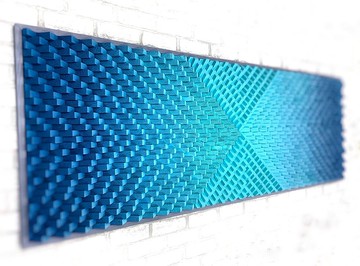 3D 木牆藝術 - 綠松石藝術品 - 隔音板聲音擴散器