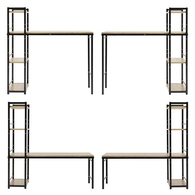 ラック付き デスク 幅100 パソコンデスク pcデスク 机 学習机 ４ＷＡＹ 勉強机 棚 本棚 収納 木製 子供部屋 シンプル おしゃれ 作業机  書斎 テレワーク | LINEブランドカタログ