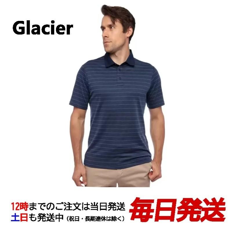 在庫限り（Glacier メンズ ポロシャツ ネイビー）サイズS/M/L/XL ...
