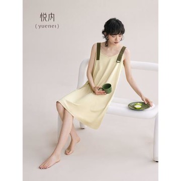悅內睡裙女士睡衣夏季夏款夏天純棉吊帶背心大碼帶胸墊性感純欲風
