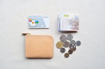 L型皮革拉鍊錢包 / 多用途拉鍊錢包-原色