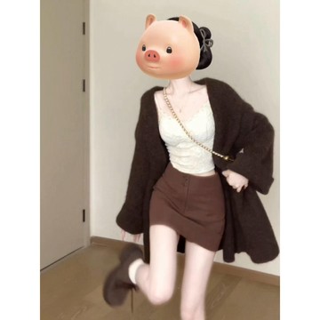 新款🔥高級感慵懶風棕色毛衣外套女秋冬2026新款韓系巨好看上衣針織開衫 秋冬款保暖上衣 高品質秋冬外套 秋冬休閒大碼女
