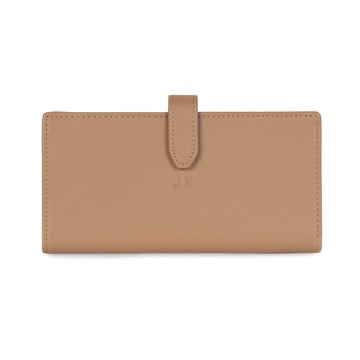 J II 長夾-柔膚薄款對折扣式長夾-奶茶色-5012-5