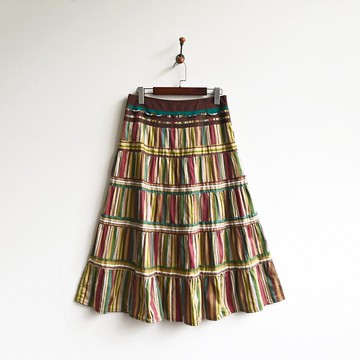 【蛋植物古著】書院百科印花高腰古著長裙