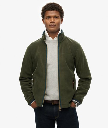Superdry Men's Estate Full Zip Fleece Green Size: M