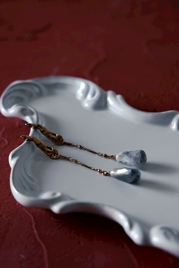 COR-DATE / 熔岩 / 水滴暈染長版耳環