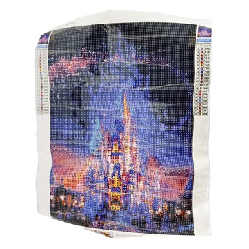 創彩 5D鑽石畫 40x30cm 送點鑽工具：點鑽盤+點鑽筆+點鑽專用膠泥  夜晚城堡  1組