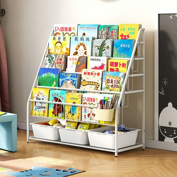 兒童書架柜簡易小學生繪本架落地收納架子置物架增高版鐵藝書報架