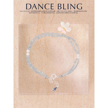 DANCEBLING天然海藍寶手串時尚高級貝殼春和花野S925純銀花朵手鏈