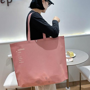幕斯粉 不織布特大提袋 60*45+14公分 禮品袋  服裝袋 大容量環保禮品袋 女裝購物袋 服裝店手提袋 不織布袋