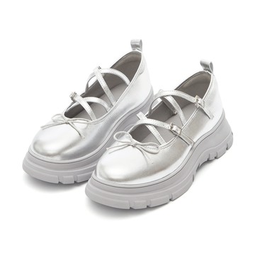 D+AF 浪漫圈粉蝴蝶結交叉帶瑪莉珍鞋