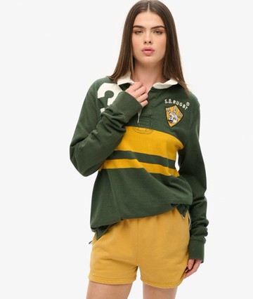 Superdry Women's Women's Women's Loose Fit Embroidered Vintage Wash Sweat Shorts, Yellow, Size: 12 Gold Size: 8