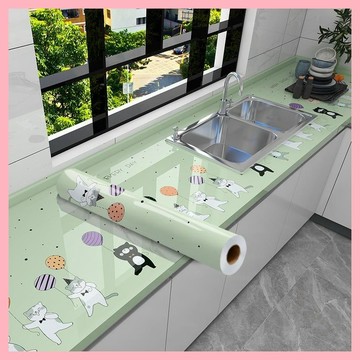🎀品質至上🎁灶台廚房防水防油貼紙可粘防燙環保可擦桌面櫃子玻璃門衛生間廚房家用 廚房壁貼 廚房防水防油貼紙 廚房檯面防油貼