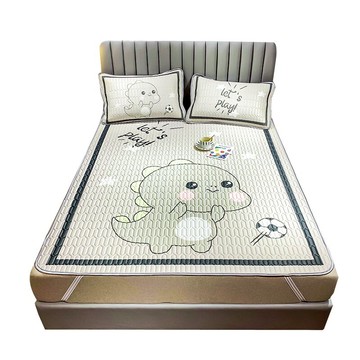 南極人泰國乳膠涼席三件套卡通席子1.5冰絲1.8m床可水洗夏季1.2床