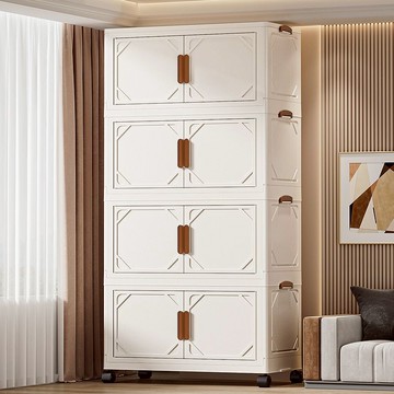 🆀🅿好物❱ 55-80CM寬折疊收納櫃 家用免安裝櫥櫃 茶櫃 多層置物櫃 塑料寶寶兒童收納 櫃子 櫥房儲物箱 折疊櫃