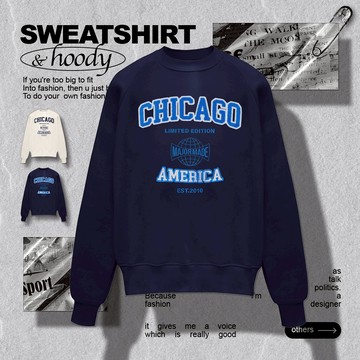 芝加哥美式校園大學T