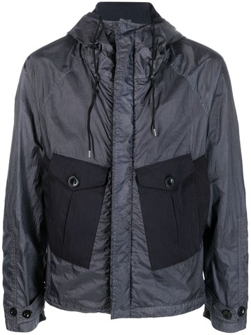 Ten C - two-tone hooded rain jacket - men - Polyamide/Cotton/Polyamide - 50 - Black