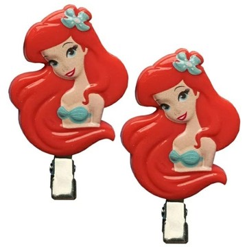 【震撼精品百貨】公主 系列Princess~日本DISNEY迪士尼 美人魚塑膠造型髮夾2入組(坐姿款)*28265
