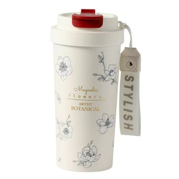 KNS 康納斯 Couselect 星語花海手提保溫陶瓷杯  梅花款  550ml  1個