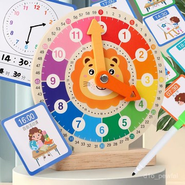✨新品低價/免運✨兒童學習時鍾敎具幼兒園學認識鍾錶和時間認知模型小學生數字玩具 OCUC