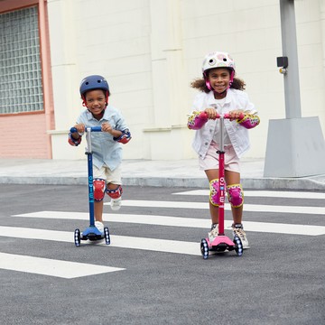 Micro - 瑞士 Maxi Deluxe LED輪 兒童滑板車-粉紅