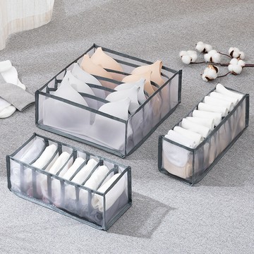 多款式加厚衣物分格收納袋組合(6格內衣x1+7格內褲x1+6格衣物x1+7格褲子x1)*