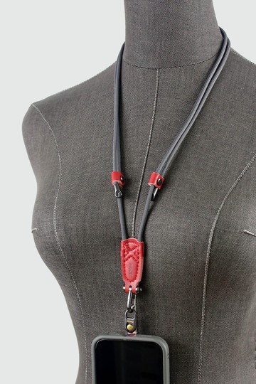 快扣手機繩/手機掛繩/證件帶/Prockr/手機背繩/紅革(素色-1)