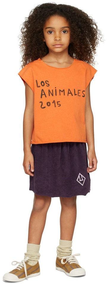 The Animals Observatory 紫色 Logo Plain Wombat 儿童半身裙