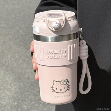 台灣發貨✅kitty高顔值女生可愛保溫盃咖啡盃帕恰狗吸管盃子保冷隨手水盃子 7 S G 9