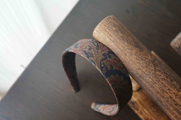 古董領帶改造手工髮箍-巴洛克棕-領巾髮箍組