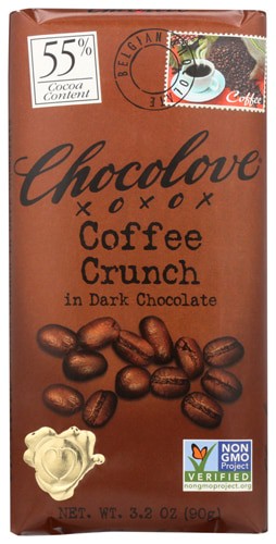 Chocolove Dark Chocolate Bar Coffee Crunch 3.2 oz