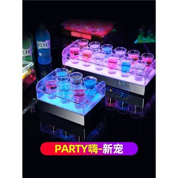 酒吧發光酒架派對ktv擺臺斗酒酒具led香檳洋酒子彈杯架雞尾酒架子