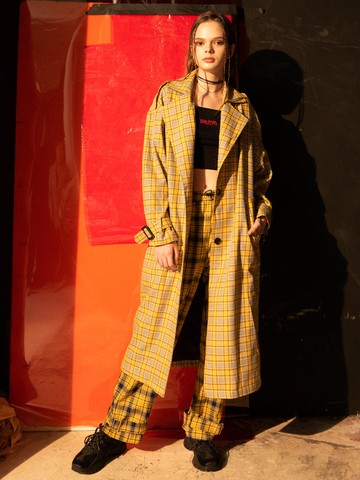 Signature Check Trench Coat [Yellow]