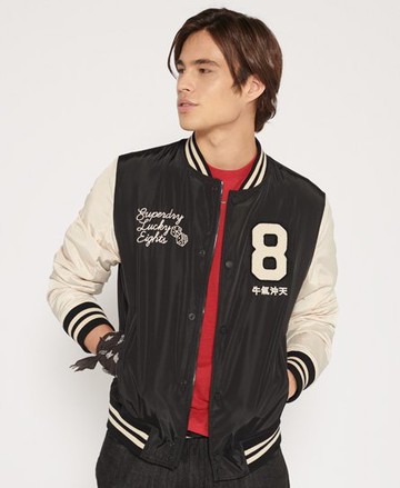 Superdry Men's Men's Cny Letterman Bomber Jacket Black - Size: XL