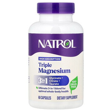 Natrol, Triple Magnesium, 60 Capsules
