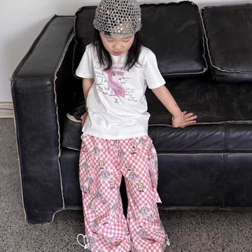 Mimo⭐韓版童裝女童夏季可愛卡通印花幼兒園女寶寶純棉短袖t恤