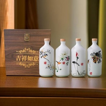 景德鎮陶瓷酒瓶一斤裝酒瓶子創意裝飾中式密封酒壺空瓶白酒禮盒套