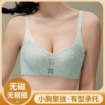 🚀虧本到貨🚀日本🇯🇵 春夏蕾絲小胸聚攏內衣女顯大上託防下垂收副乳無鋼圈調整型文胸罩