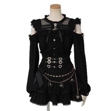 日系量產型新款襯衫甜美可愛洛麗塔蕾絲拼接露肩8872襯衣