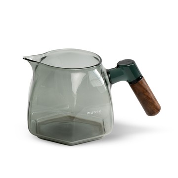 Matrix 胡桃木手柄鑽型玻璃分享壺 600ml-黛黑/透明