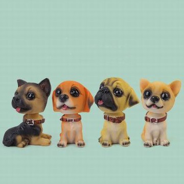 【卡通公仔搖頭狗-組合-多款可選-1款/組】可愛汽車擺件飾品搖頭呆萌純手工彩繪領養回家-527001