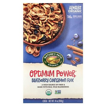 Nature's Path, Organic Optimum Power Cereal，藍莓肉桂亞麻，14 盎司（400 克）