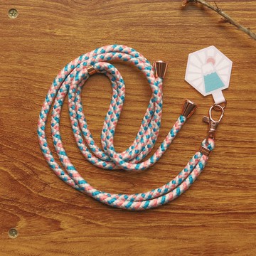 【手機掛繩】富士山 / 六角磁磚系列 / 粉