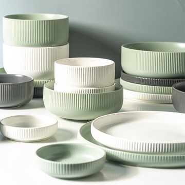 日式陶瓷飯碗家用2022新款沙拉碗單個湯碗面碗碟子餐具碗盤子組合